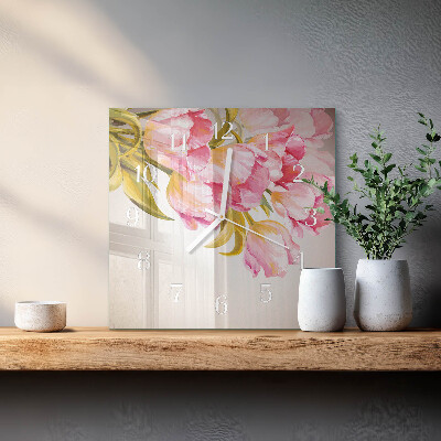 Square wall clock Watercolors