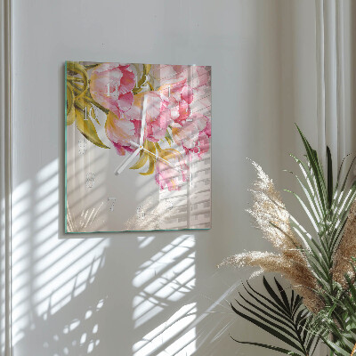 Square wall clock Watercolors