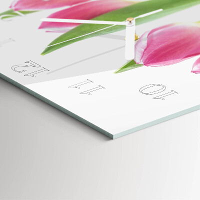 Square wall clock Tulips