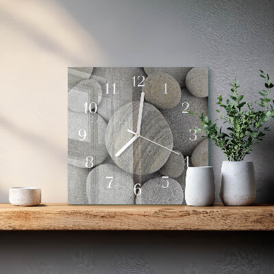Square wall clock Stones