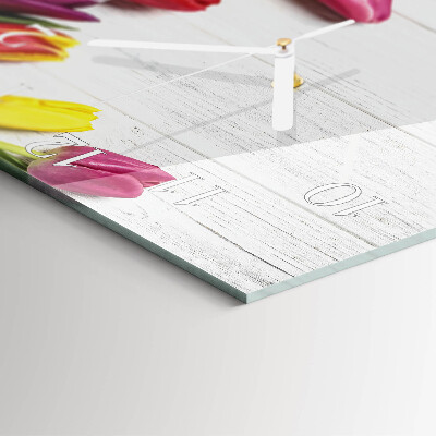 Square wall clock Tulips