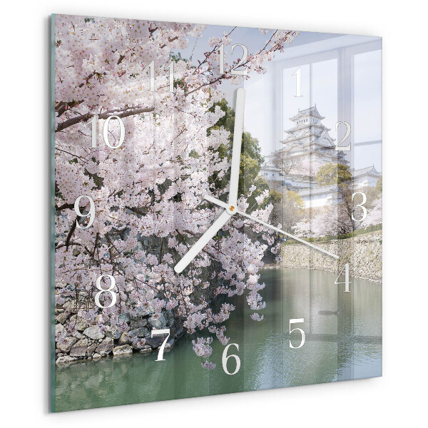 Square wall clock Cherry Trees