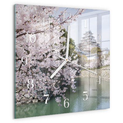 Square wall clock Cherry Trees