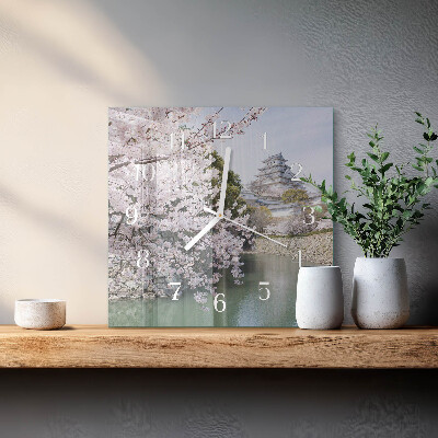 Square wall clock Cherry Trees