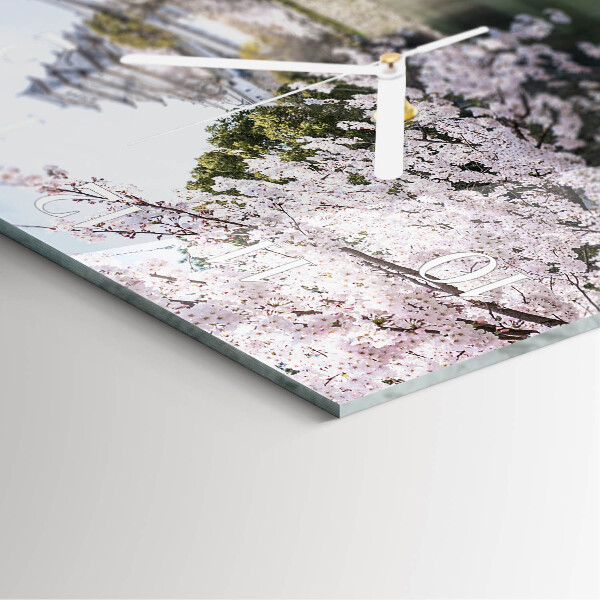 Square wall clock Cherry Trees
