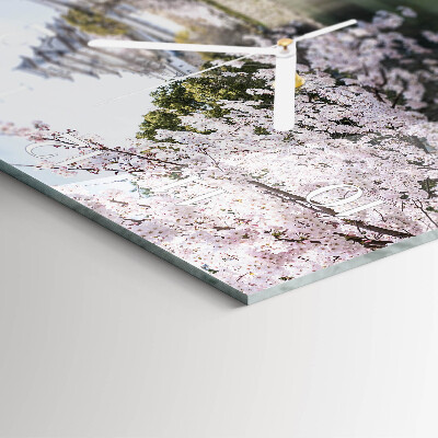 Square wall clock Cherry Trees