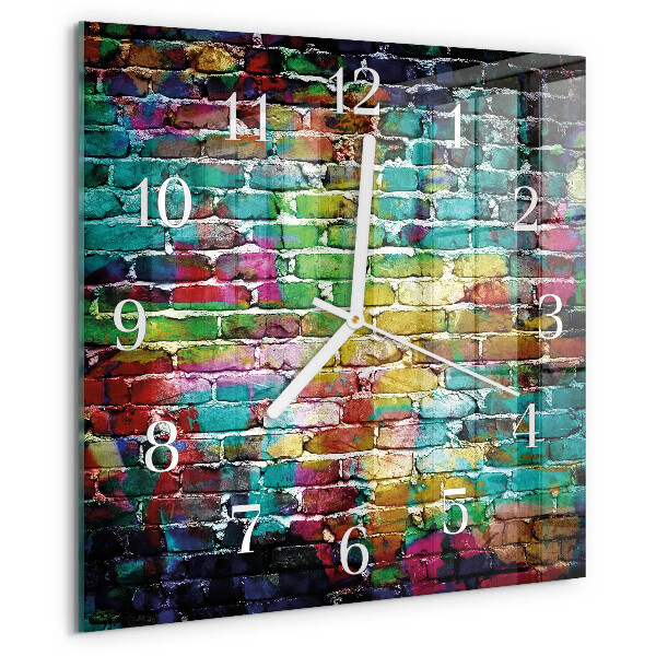 Square wall clock Brick