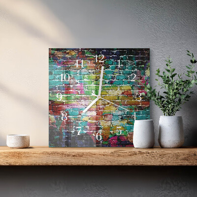 Square wall clock Brick