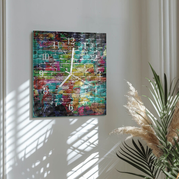 Square wall clock Brick