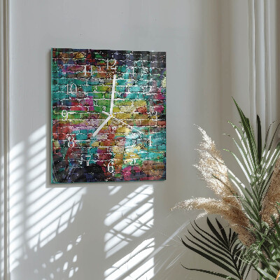 Square wall clock Brick