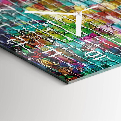 Square wall clock Brick