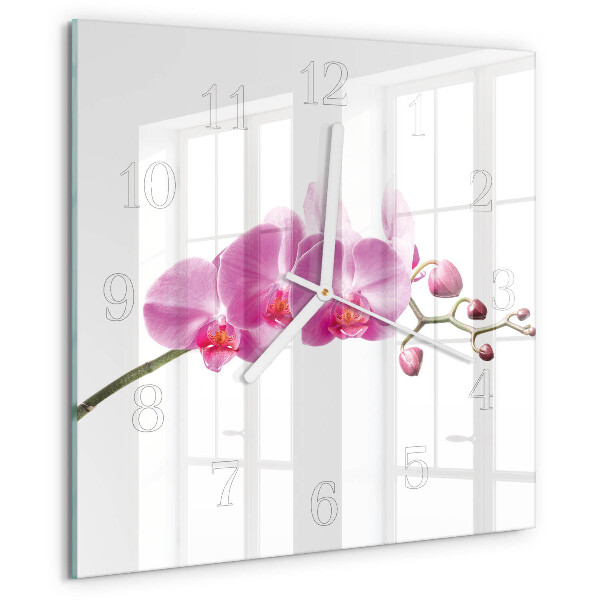 Square wall clock Orchid