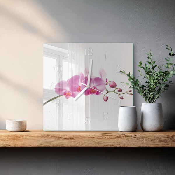 Square wall clock Orchid