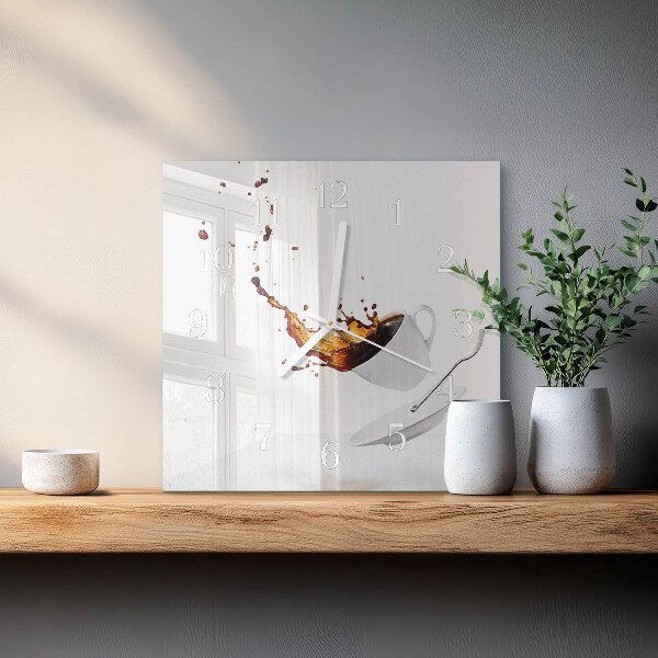 Square wall clock Cup