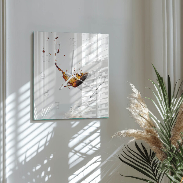 Square wall clock Cup