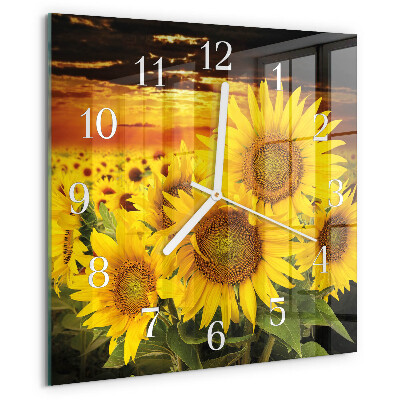 Square wall clock Sunflowers