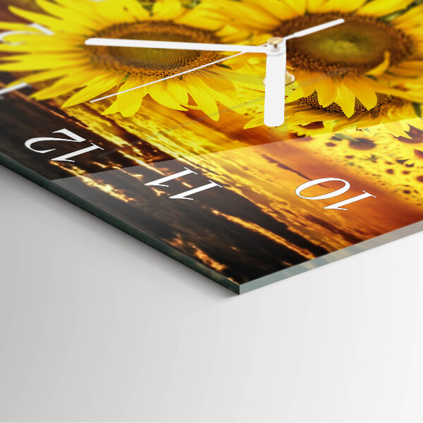 Square wall clock Sunflowers