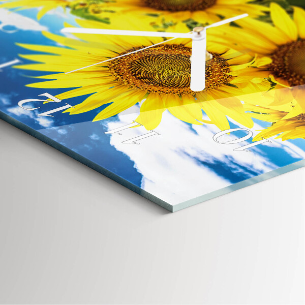 Square wall clock Sunflowers