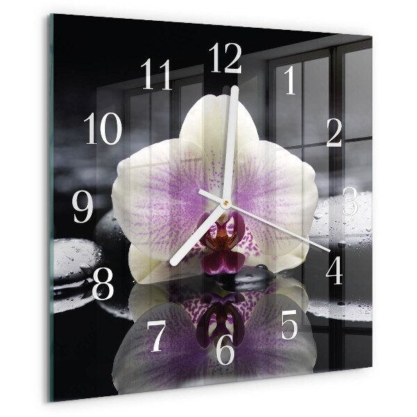Square wall clock Orchid