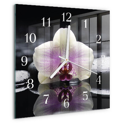 Square wall clock Orchid