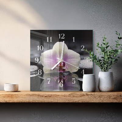 Square wall clock Orchid