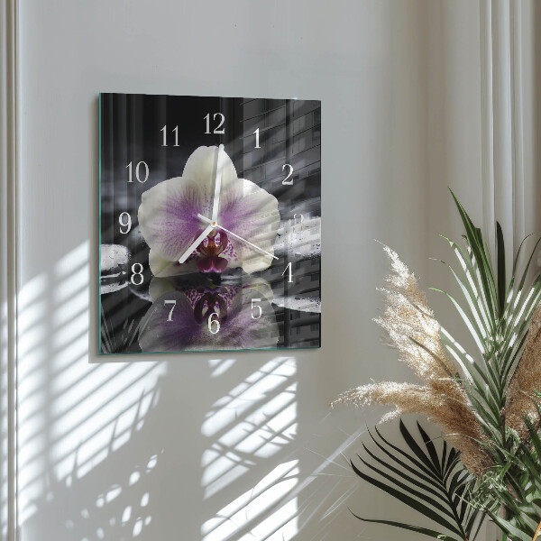 Square wall clock Orchid
