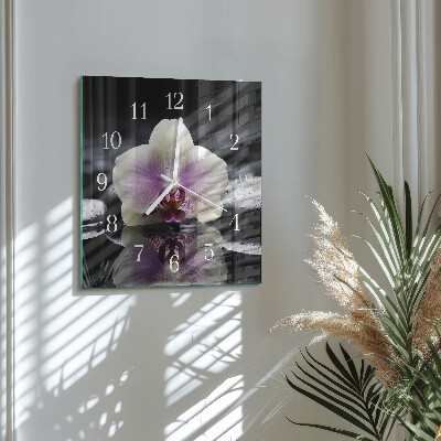 Square wall clock Orchid