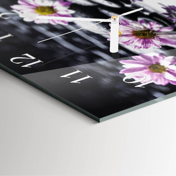 Square wall clock Flowers