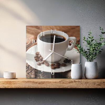 Square wall clock Coffee