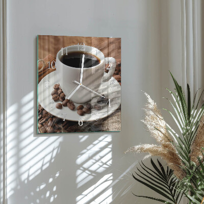 Square wall clock Coffee