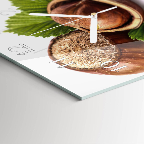 Square wall clock Hazelnuts
