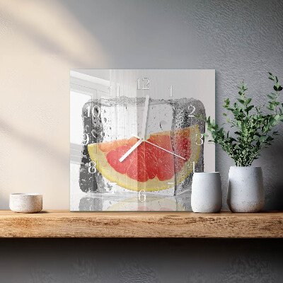 Square wall clock Grapefruit Ice Cream