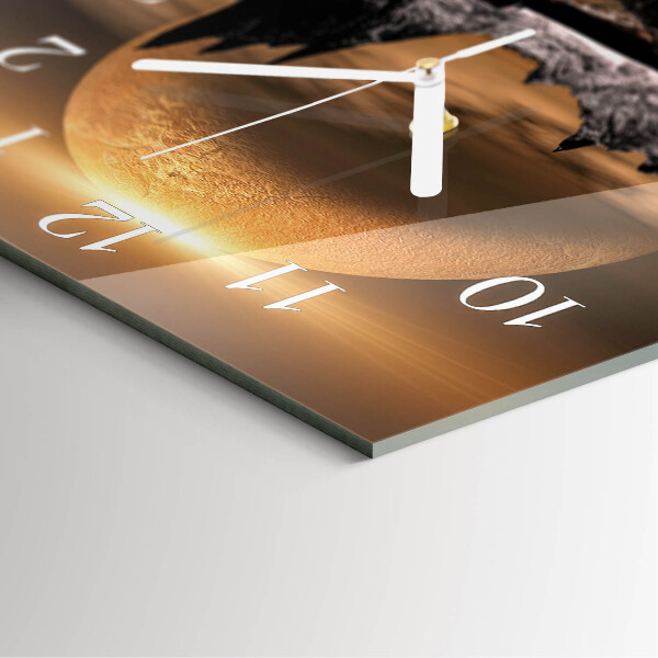 Square wall clock Mountains