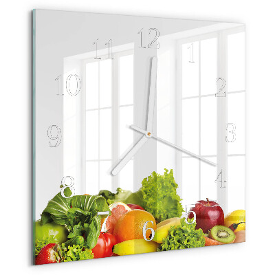Square wall clock Vegetables