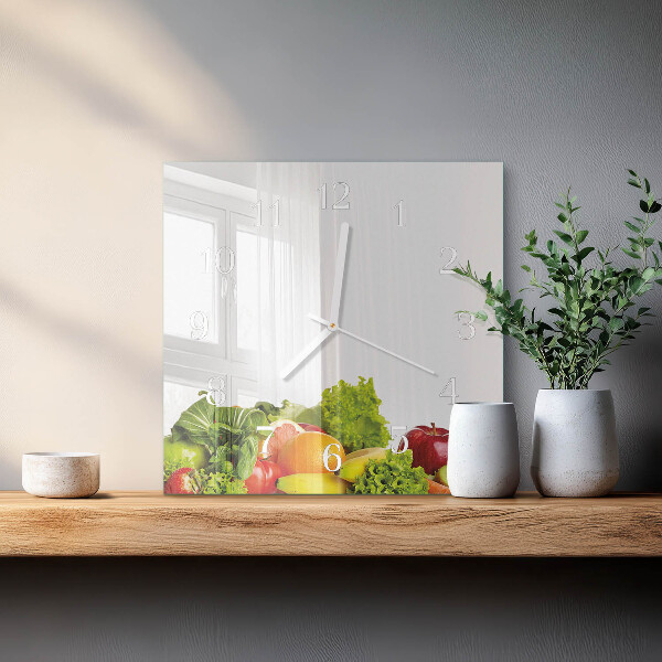 Square wall clock Vegetables