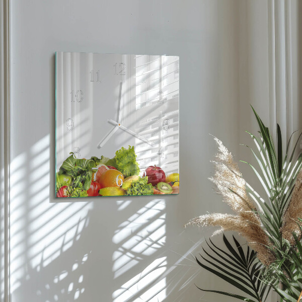 Square wall clock Vegetables