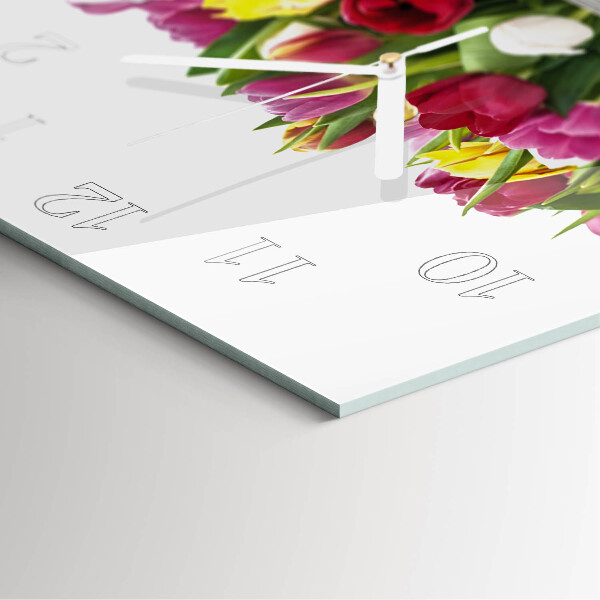 Square wall clock Tulips