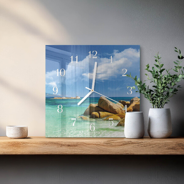 Square wall clock Sea