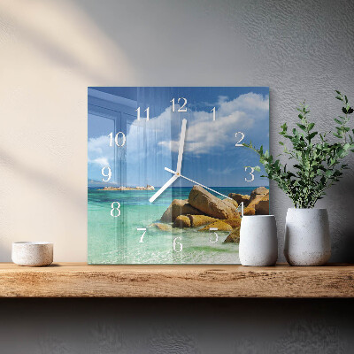 Square wall clock Sea