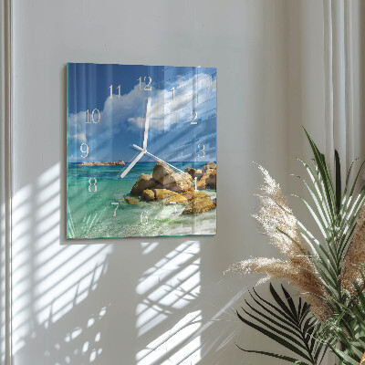 Square wall clock Sea