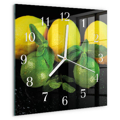 Square wall clock Lemons