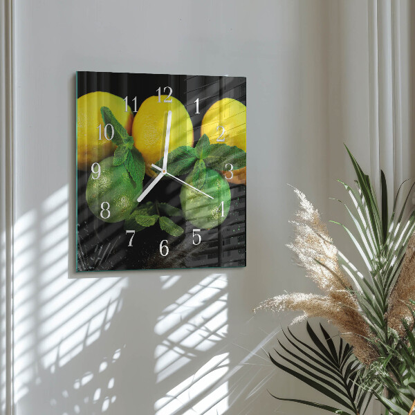 Square wall clock Lemons