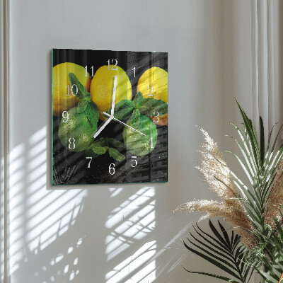 Square wall clock Lemons