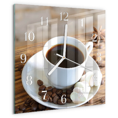 Square wall clock Coffee
