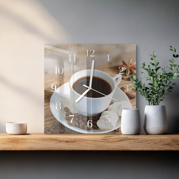 Square wall clock Coffee