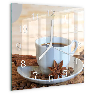 Square wall clock Coffee