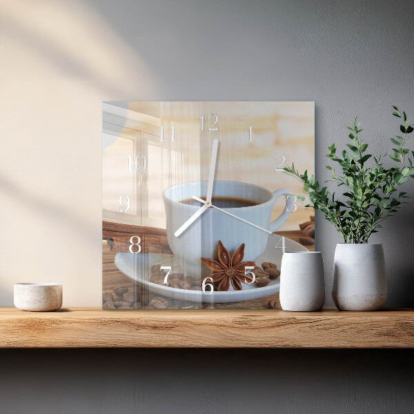 Square wall clock Coffee