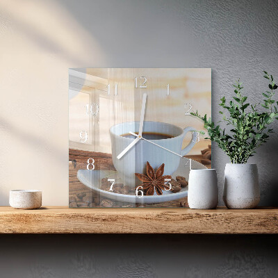 Square wall clock Coffee