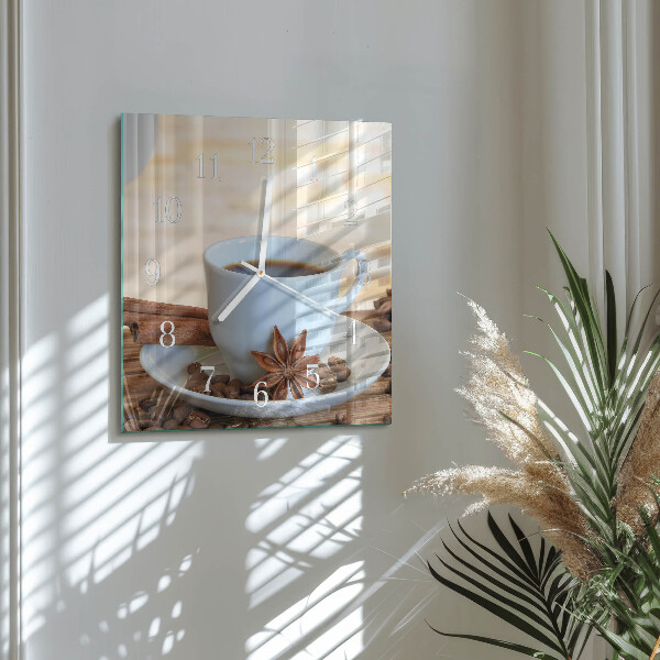 Square wall clock Coffee