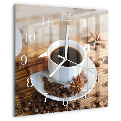 Square wall clock Coffee
